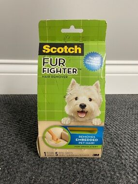 Scotch Fur Fighter Pet Fur Hair Remover Starter Kit With 5 Refill Sheets
